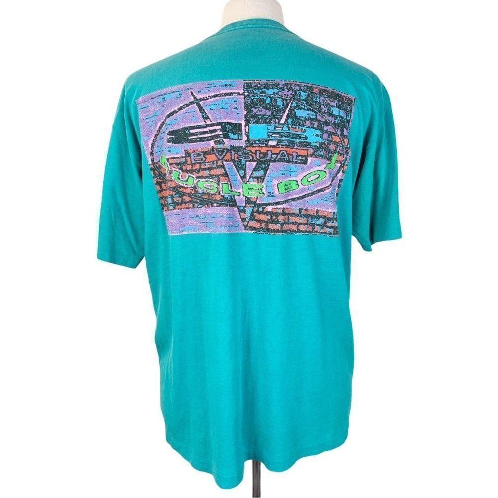 Vintage Bugle Boy T-Shirt Large B Visual Blue